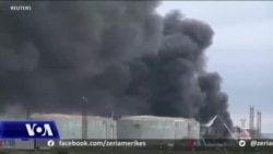 Krime, shuhet zjarri në depon e karburantit, i shkaktuar nga një sulm i mundshëm ukrainas