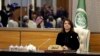 FILE - Libya's Tripoli-based administration Foreign Minister Najla Mangoush attends a meeting with other Arab Foreign Ministers in the capital Tripoli, Jan. 22, 2023.