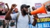 Des manifestants protestent contre la mauvaise gouvernance et les difficultés économiques à Lagos, au Nigeria, le 1er août 2024.