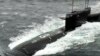 Kapal selam nuklir Tula angkatan laut Rusia dalam latihan peluncuran rudal balistik antarbenua, 26 Oktober 2022.(Layanan Pers Kementerian Pertahanan Rusia via AP)