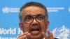 Director-General of the WHO Tedros Adhanom Ghebreyesus speaks during the news conference on the novel coronavirus in Geneva, Switzerland Feb. 11, 2020.