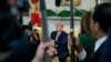 President Donald Trump pauses as he speaks during a meeting with Egyptian President Abdel Fattah el-Sissi in the Oval Office of the White House, April 9, 2019, in Washington. 