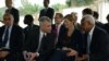 US ambassador to the United Nations Samantha Power (2nd R) speaks with other UN Security Council ambassadors on January 22, 2016 during a meetying with the Burundian President at his residence outside Bujumbura.