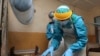 Wani jami'in kula da lafiya yana duba wani mai fama da cutar Lassa Fever