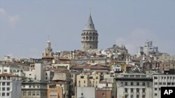 Historic Galata Tower in Istanbul, Turkey, July 21, 2010.