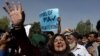 Employees of the Pakistan International Airlines (PIA) chant slogans as they march towards the Jinnah International Airport during a protest in Karachi, Pakistan, Feb. 2, 2016. 