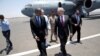 U.S. Defense Secretary Jim Mattis is greeted by Djibouti's Minister of Defense Ali Hasan Bahdon as he arrives at Djibouti-Ambouli International Airport in Ambouli, Djibouti, April 23, 2017. 