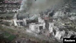 Кадри, зроблені дроном над Бахмутом, демонструють спустошення на тлі запеклих боїв, 26 березня 2023. Фото: 93-тя механізована бригада "Холодний Яр"/Reuters
