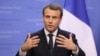 Le président français Emmanuel Macron lors d'une une conférence de presse à l'issue du sommet de l'Union européenne, Bruxelles, 15 décembre 2017.