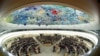 FILE - Overview of the session of the Human Rights Council during the speech of U.N. High Commissioner for Human Rights Michelle Bachelet at the United Nations in Geneva, Switzerland, Feb. 27, 2020. 