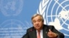 FILE - Antonio Guterres, United Nations High Commissioner for Refugees (UNHCR) addresses a news conference at the United Nations in Geneva, Switzerland, Dec. 18, 2015. 