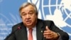 FILE - Antonio Guterres, United Nations High Commissioner for Refugees (UNHCR) addresses a news conference at the United Nations in Geneva, Switzerland, Dec. 18, 2015. 