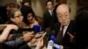Liu Jieyi, China's U.N. ambassador, takes questions during a break in Security Council consultations, Feb. 25, 2016. A U.N. resolution proposed against North Korea after its recent nuclear test and rocket launch will affect exchanges with China, its traditional ally.