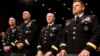 U.S. Army Generals stand ready to testify about pending legislation regarding sexual assaults in the military at a Senate Armed Services Committee on Capitol Hill in Washington, June 4, 2013. 