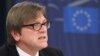 Former Belgian Prime Minister Guy Verhofstadt during a media conference in Brussels, March 6, 2012.