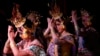 FILE - Thai student actress perform at Thai traditional “Khon” theater in Bangkok, March 22, 2016.