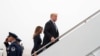 FILE - U.S. President Donald Trump and first lady Melania Trump board Air Force One as they depart Washington en route to Pennsylvania from Joint Base Andrews in Maryland, Sept. 11, 2018.