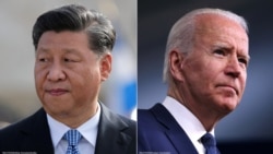 资料照：美国总统拜登（右），中国领导人习近平（左）