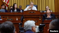 Ketua Komite Kehakiman DPR AS Jim Jordan mempertanyakan Jaksa Agung AS Merrick Garland tentang "Pengawasan Departemen Kehakiman AS" di Capitol Hill di Washington, AS, 20 September 2023. (Foto: REUTERS/Evelyn Hockstein)