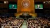 U.N. Secretary-General Ban Ki-moon speaks as President of the 71st session of the General Assembly Peter Thomson (C), and Mogens Lykketoft, President of the 70th session of the General Assembly look on during the opening of a summit on refugees and migrants, Sept. 19, 2016, at U.N. headquarters, New York.