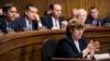 Phoenix prosecutor Rachel Mitchell questions Christine Blasey Ford as Senators, from left, Sen. Ben Sasse, R-Neb., Sen. Ted Cruz, R-Texas, Sen. Mike Lee, R-Utah., and Sen. John Cornyn, R-Texas, listen during the Senate Judiciary Committee hearing, Thursday, Sept. 27, 2018.