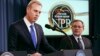 Deputy Defense Secretary Patrick Shanahan, left, speaks next to Deputy Energy Secretary Dan Brouillette, during a news conference on the 2018 Nuclear Posture Review at the Pentagon, Feb. 2, 2018. 