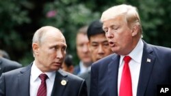 Tổng thống Nga Vladimir Putin và Tổng thống Hoa Kỳ Donald Trump gặp nhau vào tháng 11/2017.