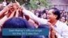 A screenshot of the Facebook page of Cambodian opposition leader Sam Rainsy on June 14, 2013, showing a fan number of over 70,000. 