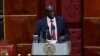 Kenya's Deputy President Rigathi Gachagua address legislators ahead of the lawmakers' vote over his impeachment motion at the Parliament buildings in Nairobi, Oct. 8, 2024.