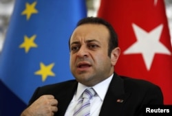 Turkey's EU Affairs Minister Egemen Bagis in Istanbul, June 26, 2012.