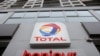 The logo of French oil and gas company Total is seen at a petrol station in Paris, France, February 8, 2021. REUTERS/Sarah Meyssonnier