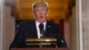 President Donald Trump speaks on Capitol Hill in Washington, April 25, 2017, during the United States Holocaust Memorial Museum's National Days of Remembrance ceremony. 