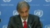 Italian Red Cross President Francesco Rocca speaking at the United Nations, May 6, 2015 (UN).