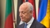 U.N. Syria envoy Staffan de Mistura during a press conference after his meeting with the U.N. Security Council, Oct. 30, 2014 at U.N. headquarters. 