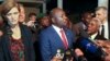 Burundi's President Pierre Nkurunziza (c) and U.S. ambassador to the U.N. Samantha Power (l) speak to the media in Gitega, Burundi, Jan. 22, 2016.