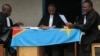 Des juges congolais à Rutshuru, Nord-Kivu, RDC, 6 septembre 2017. (VOA/Charly Kasereka)