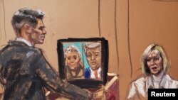 E. Jean Carroll accuses former U.S. President Trump in a civil lawsuit of rape in the mid-1990s