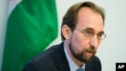 FILE - U.N. High Commissioner for Human Rights Zeid Ra'ad al-Hussein.
