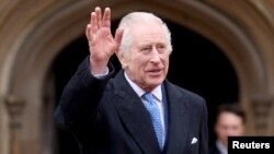 Raja Charles di Kapel St. George, Kastil Windsor, Inggris, 31 Maret 2024. (Foto: REUTERS/Hollie Adams)