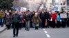 Demonstrators march during a pro Russia rally in Donetsk, Ukraine, March 11, 2014