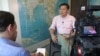 Khaosod English senior staff writer Pravit Rojanaphruk during a VOA News interview in Bangkok, April 28, 2016. (Z. Aung/VOA)