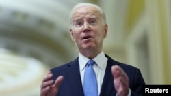 U.S. President Joe Biden speaks to media in Washington