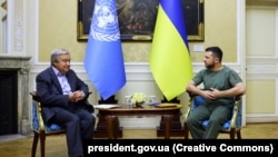 Фото: генеральний секретар СШША Антоніу Гутерріш і президент України Володимир Зеленський, 18 серпня 2022 року